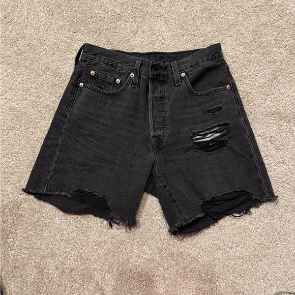 Levi's Pants - Levi's Black High Waist Distressed Denim Shorts